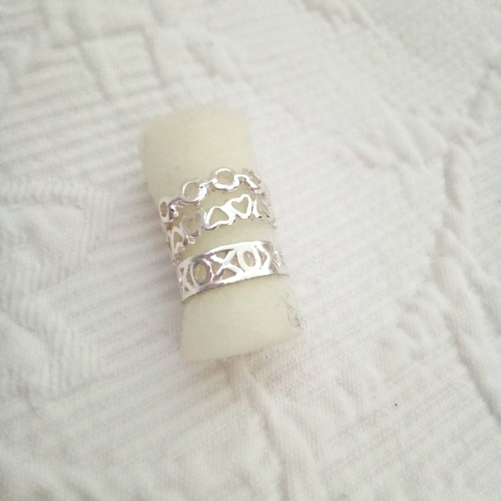 Set of Three Adjustable Silvertone Toe Rings